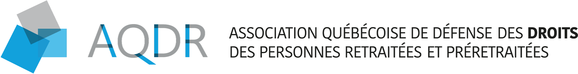 Logo Association québécoise de défense des droits des personnes retraitées et préretraitées (AQDR)